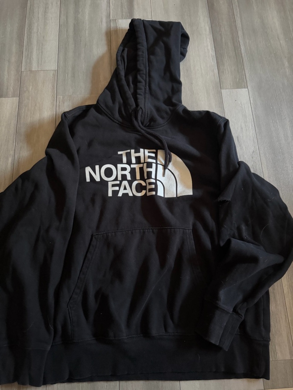 The North Face Black Hoodie with White Logo